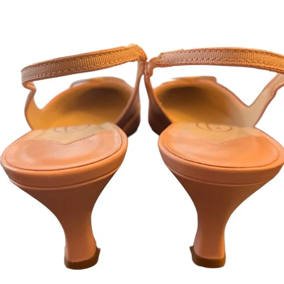 Talbots Pale Light Pink Leather Pointed Toe Heels Shoes Size 8M Vintage - Picture 4 of 5